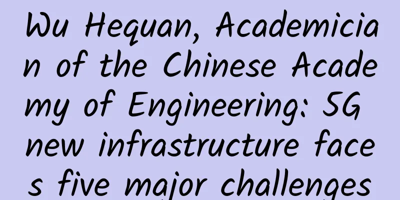 Wu Hequan, Academician of the Chinese Academy of Engineering: 5G new infrastructure faces five major challenges