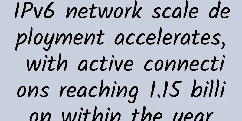 IPv6 network scale deployment accelerates, with active connections reaching 1.15 billion within the year