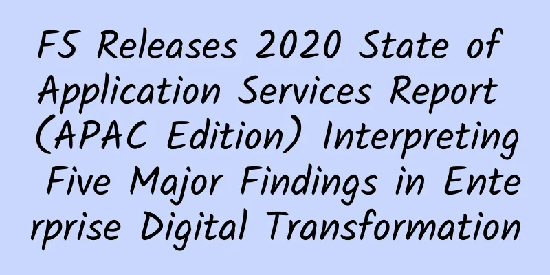 F5 Releases 2020 State of Application Services Report (APAC Edition) Interpreting Five Major Findings in Enterprise Digital Transformation