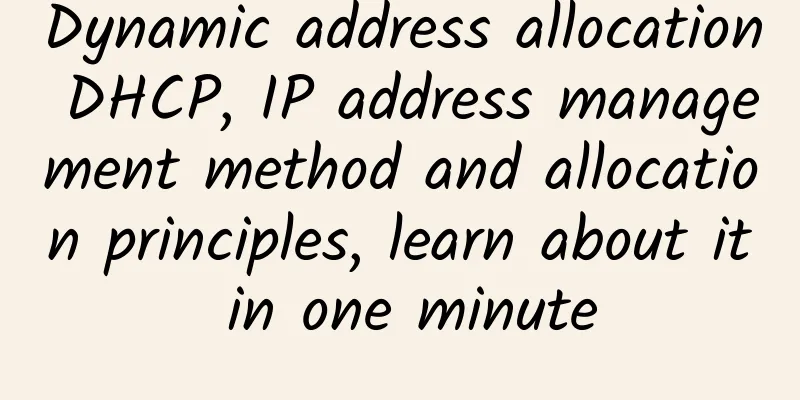 Dynamic address allocation DHCP, IP address management method and allocation principles, learn about it in one minute