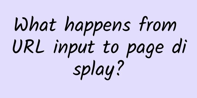 What happens from URL input to page display?