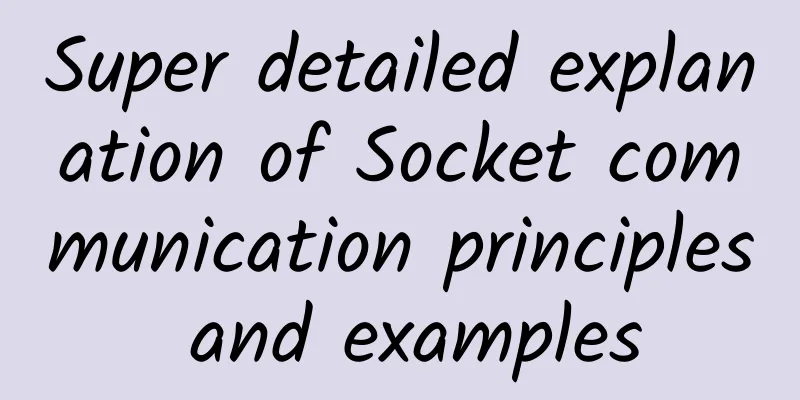 Super detailed explanation of Socket communication principles and examples