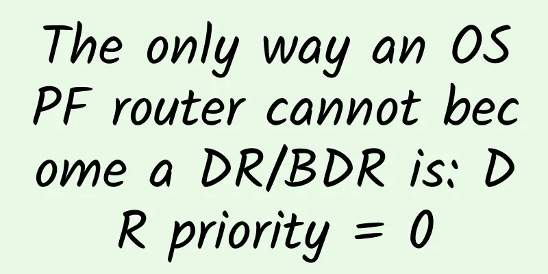 The only way an OSPF router cannot become a DR/BDR is: DR priority = 0