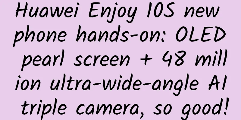 Huawei Enjoy 10S new phone hands-on: OLED pearl screen + 48 million ultra-wide-angle AI triple camera, so good!