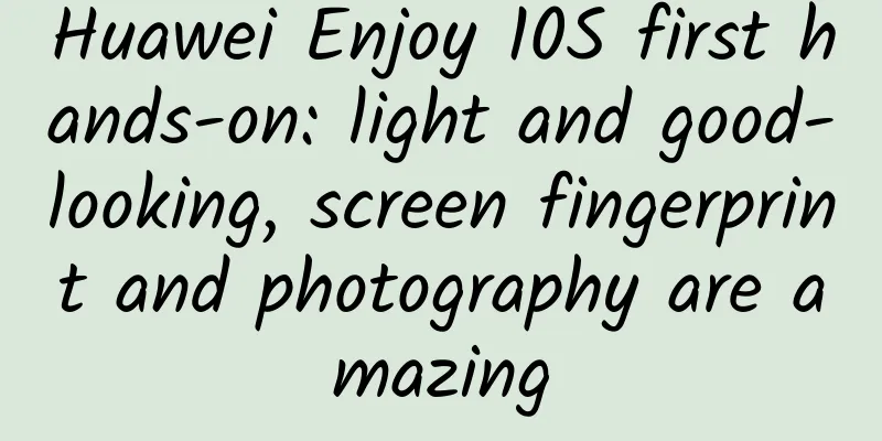 Huawei Enjoy 10S first hands-on: light and good-looking, screen fingerprint and photography are amazing
