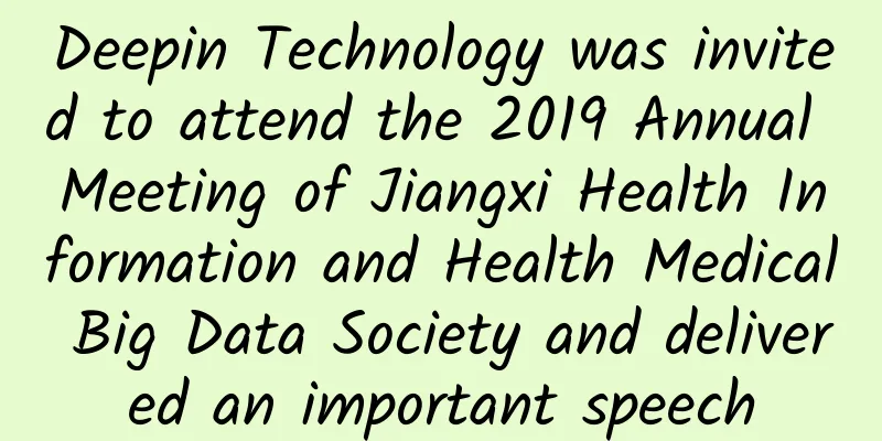 Deepin Technology was invited to attend the 2019 Annual Meeting of Jiangxi Health Information and Health Medical Big Data Society and delivered an important speech