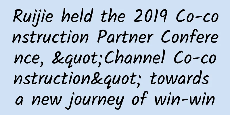 Ruijie held the 2019 Co-construction Partner Conference, "Channel Co-construction" towards a new journey of win-win