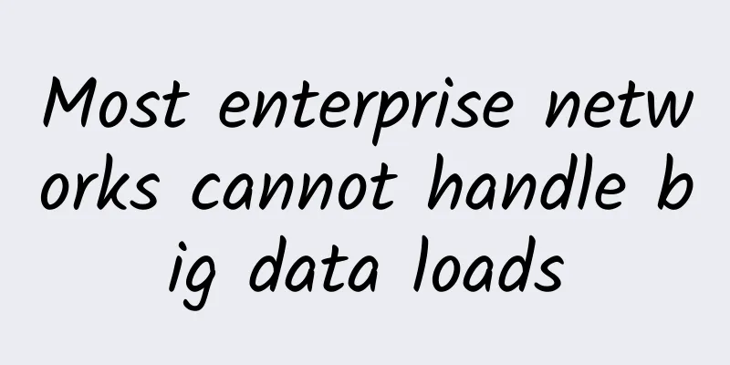 Most enterprise networks cannot handle big data loads