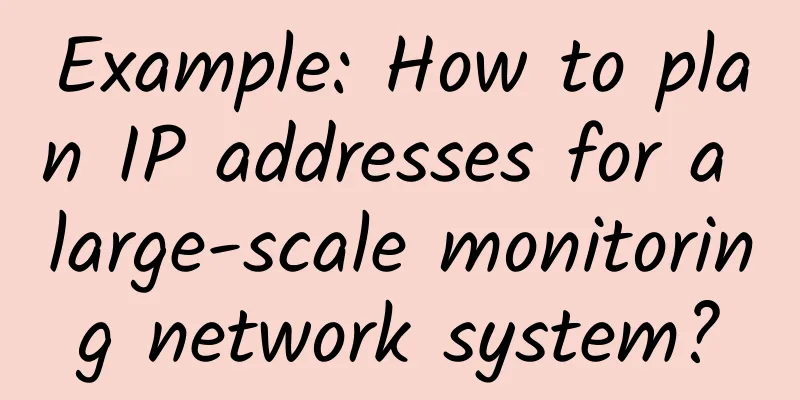 Example: How to plan IP addresses for a large-scale monitoring network system?