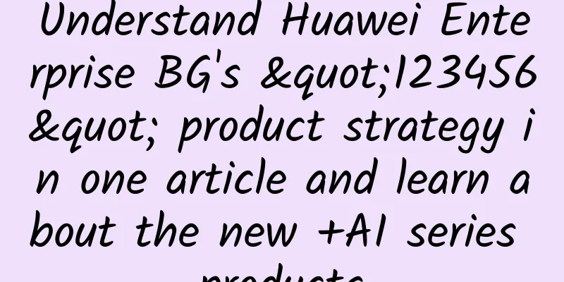 Understand Huawei Enterprise BG's "123456" product strategy in one article and learn about the new +AI series products
