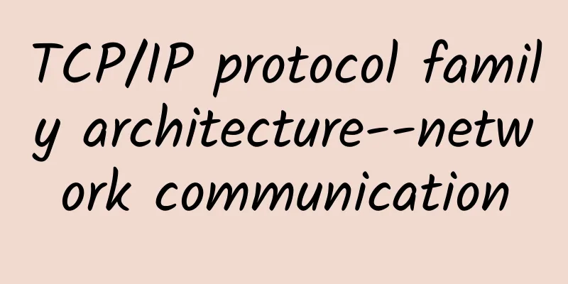 TCP/IP protocol family architecture--network communication