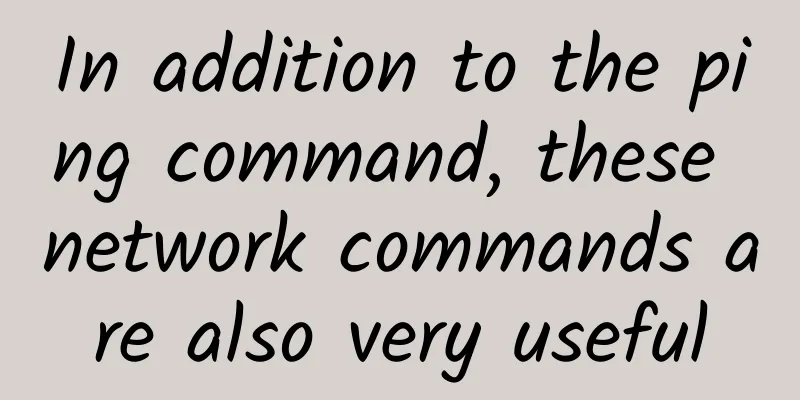 In addition to the ping command, these network commands are also very useful