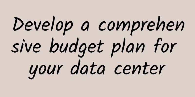 Develop a comprehensive budget plan for your data center
