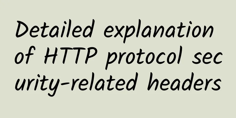 Detailed explanation of HTTP protocol security-related headers