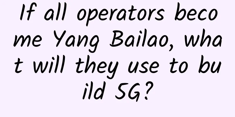If all operators become Yang Bailao, what will they use to build 5G?
