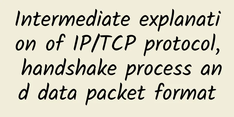 Intermediate explanation of IP/TCP protocol, handshake process and data packet format