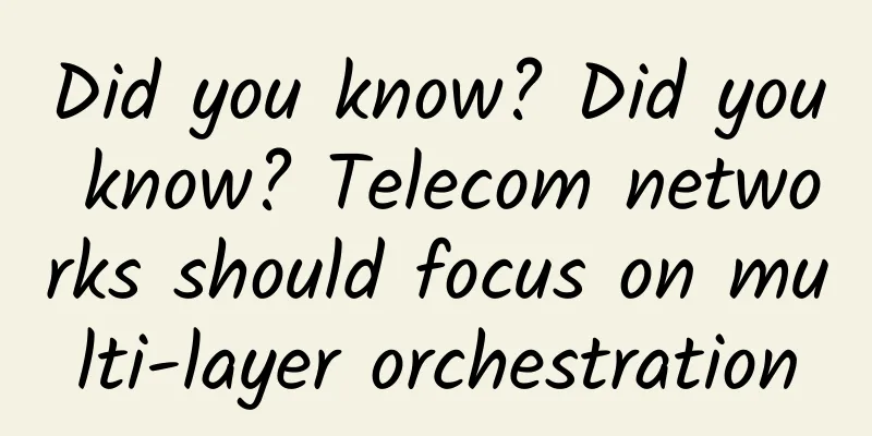 Did you know? Did you know? Telecom networks should focus on multi-layer orchestration