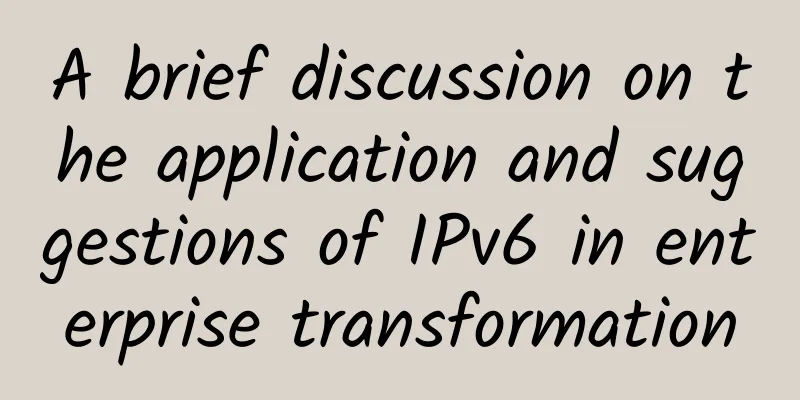 A brief discussion on the application and suggestions of IPv6 in enterprise transformation