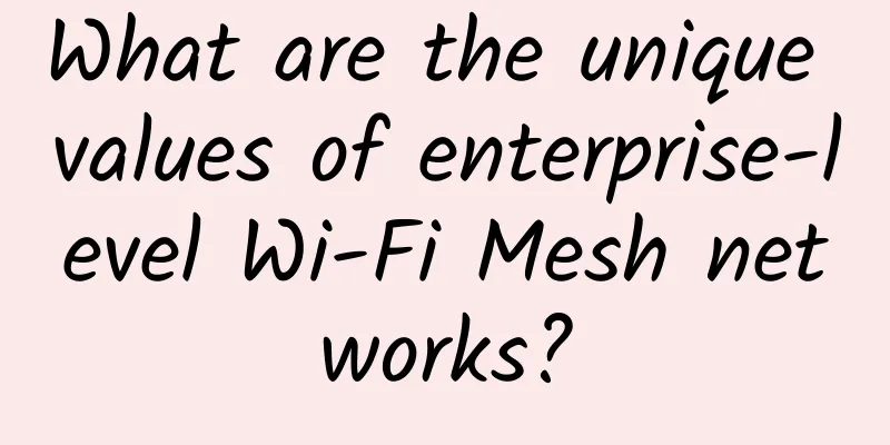 What are the unique values ​​of enterprise-level Wi-Fi Mesh networks?