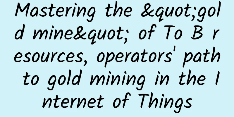 Mastering the "gold mine" of To B resources, operators' path to gold mining in the Internet of Things
