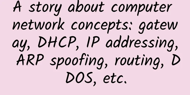 A story about computer network concepts: gateway, DHCP, IP addressing, ARP spoofing, routing, DDOS, etc.