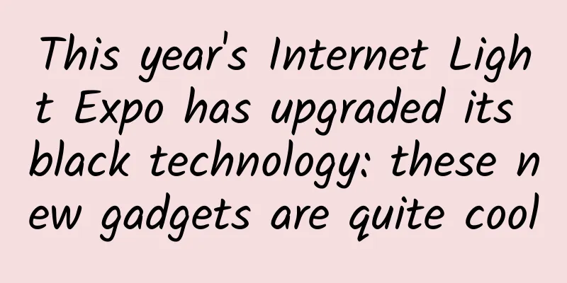 This year's Internet Light Expo has upgraded its black technology: these new gadgets are quite cool
