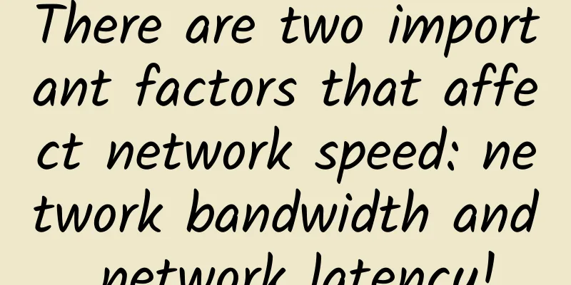 There are two important factors that affect network speed: network bandwidth and network latency!