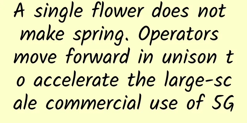 A single flower does not make spring. Operators move forward in unison to accelerate the large-scale commercial use of 5G