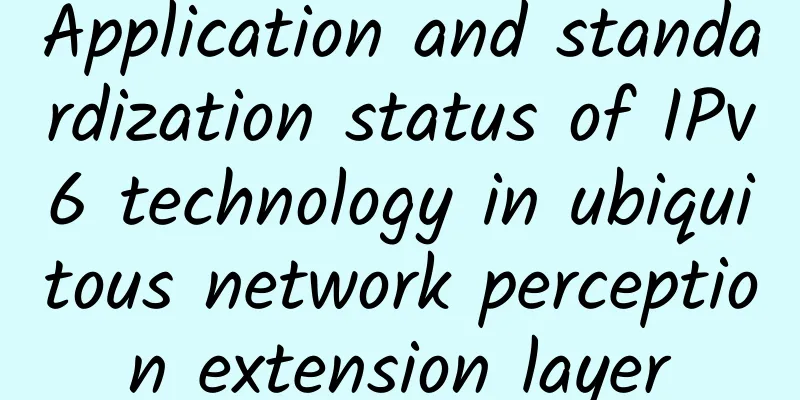Application and standardization status of IPv6 technology in ubiquitous network perception extension layer