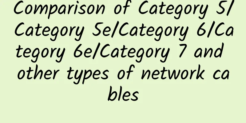 Comparison of Category 5/Category 5e/Category 6/Category 6e/Category 7 and other types of network cables