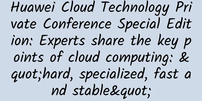 Huawei Cloud Technology Private Conference Special Edition: Experts share the key points of cloud computing: "hard, specialized, fast and stable"