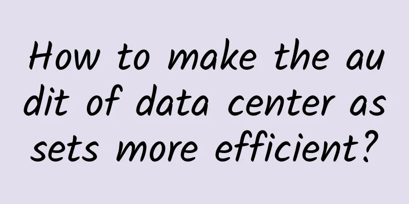 How to make the audit of data center assets more efficient?
