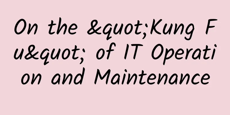 On the "Kung Fu" of IT Operation and Maintenance