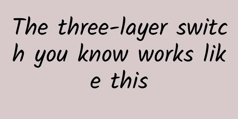 The three-layer switch you know works like this