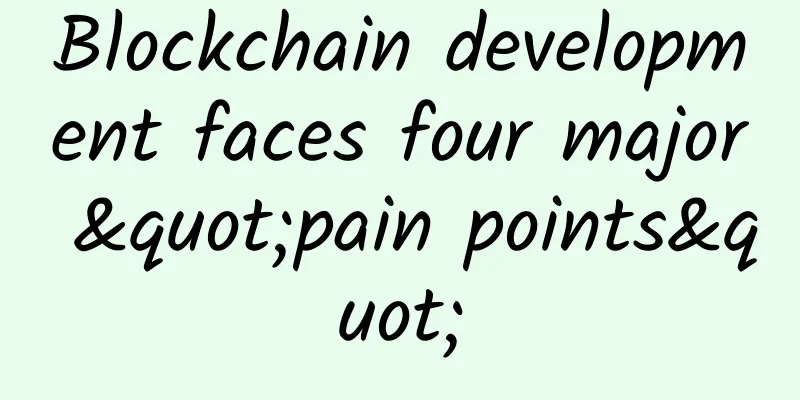 Blockchain development faces four major "pain points"