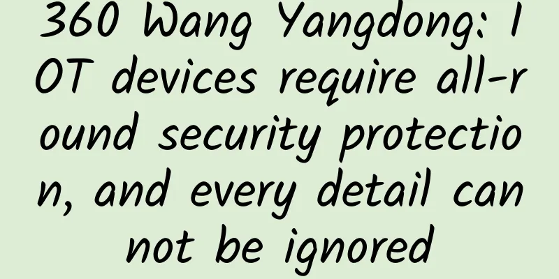 360 Wang Yangdong: IOT devices require all-round security protection, and every detail cannot be ignored