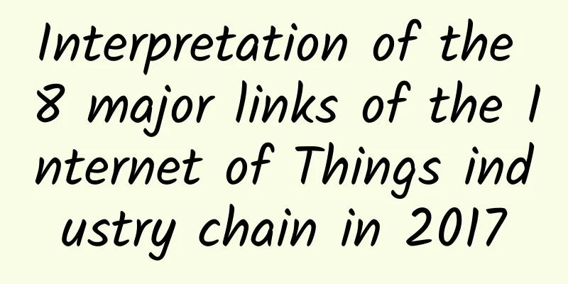 Interpretation of the 8 major links of the Internet of Things industry chain in 2017