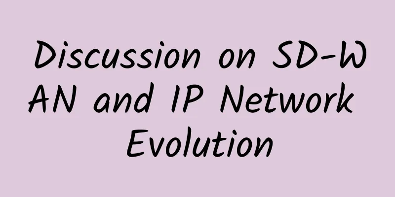 Discussion on SD-WAN and IP Network Evolution