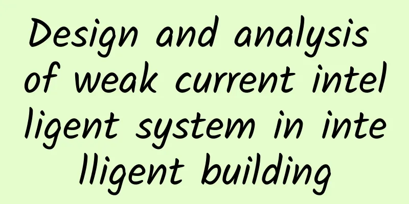 Design and analysis of weak current intelligent system in intelligent building