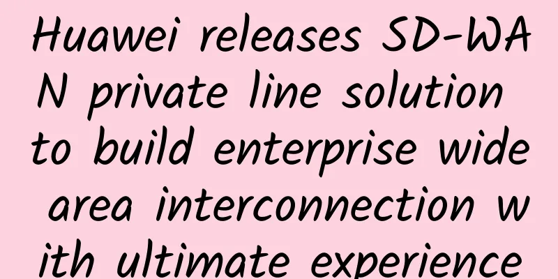 Huawei releases SD-WAN private line solution to build enterprise wide area interconnection with ultimate experience