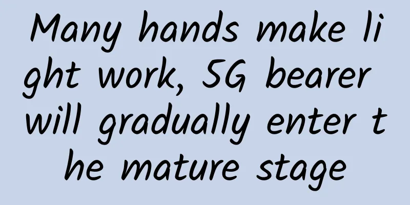 Many hands make light work, 5G bearer will gradually enter the mature stage