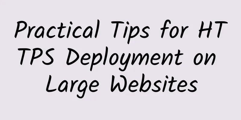 Practical Tips for HTTPS Deployment on Large Websites
