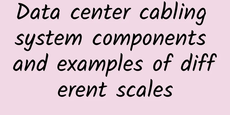 Data center cabling system components and examples of different scales