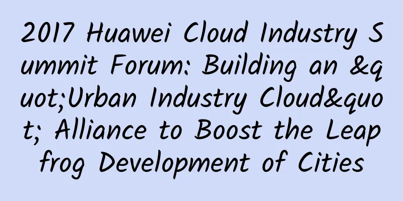 2017 Huawei Cloud Industry Summit Forum: Building an "Urban Industry Cloud" Alliance to Boost the Leapfrog Development of Cities