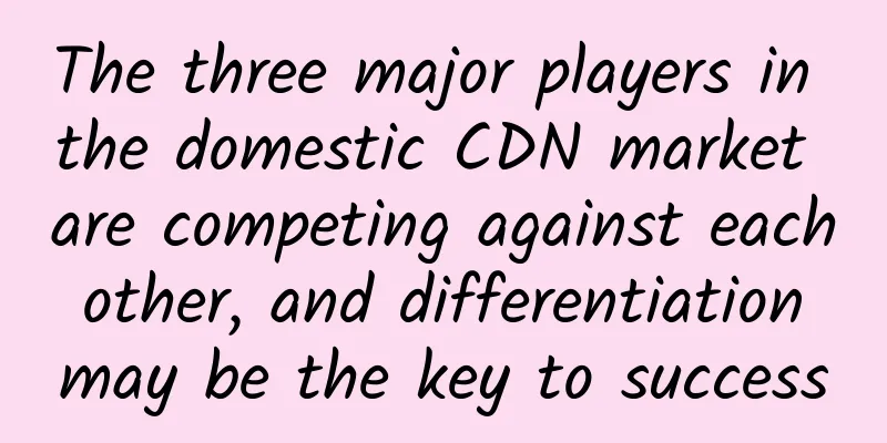 The three major players in the domestic CDN market are competing against each other, and differentiation may be the key to success
