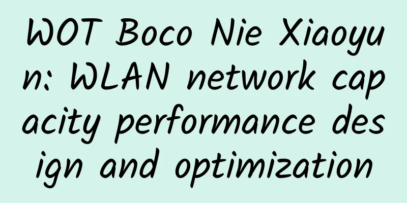 WOT Boco Nie Xiaoyun: WLAN network capacity performance design and optimization