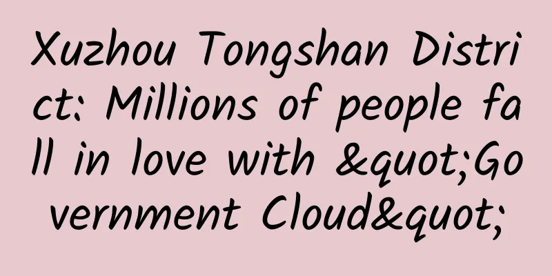 Xuzhou Tongshan District: Millions of people fall in love with "Government Cloud"