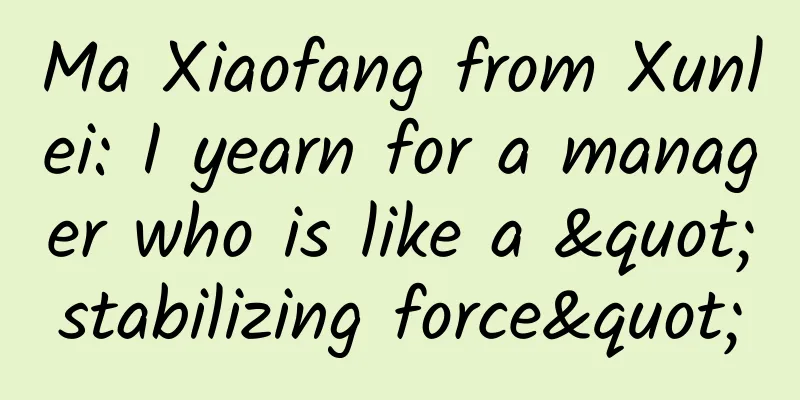 Ma Xiaofang from Xunlei: I yearn for a manager who is like a "stabilizing force"