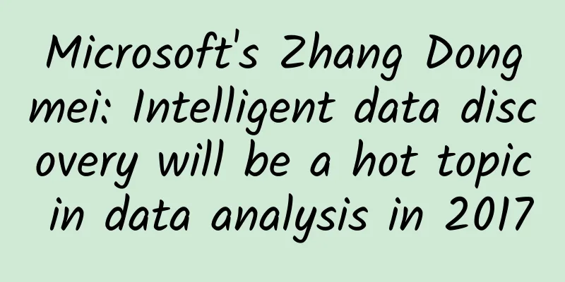 Microsoft's Zhang Dongmei: Intelligent data discovery will be a hot topic in data analysis in 2017