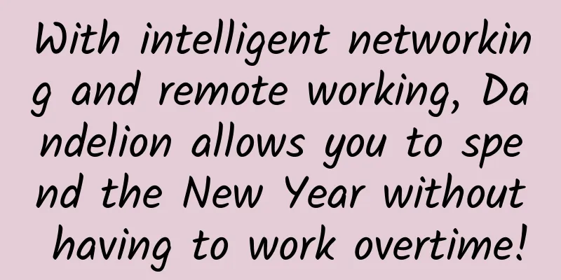 With intelligent networking and remote working, Dandelion allows you to spend the New Year without having to work overtime!